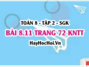 Bài 8.11 trang 72 Toán 8 Tập 2 Kết nối tri thức